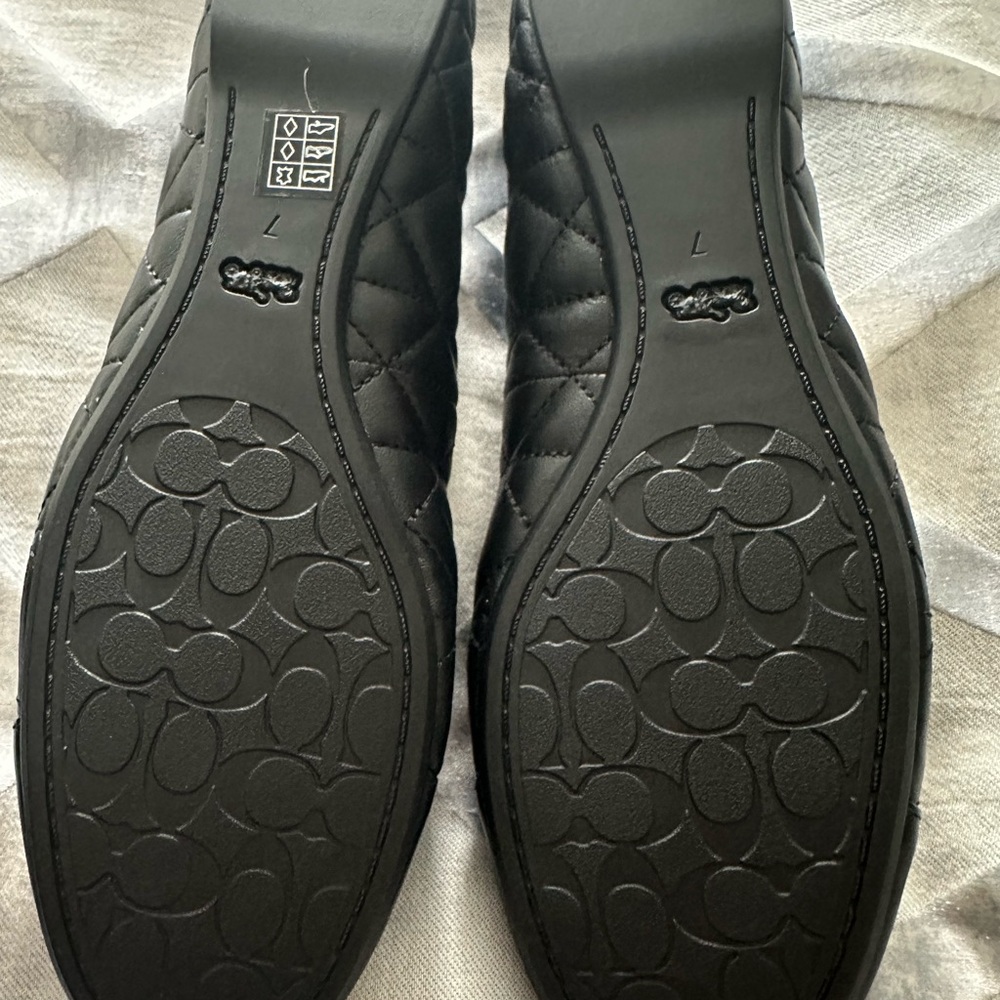 Coach Women's Black Leather Loafers - Picture 6 of 8